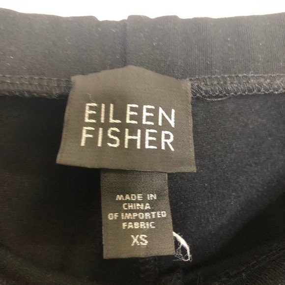 Eileen Fisher Black Rayon Nylon Spandex Blend Straight Leg Pull On Pant XS - Picture 3 of 4
